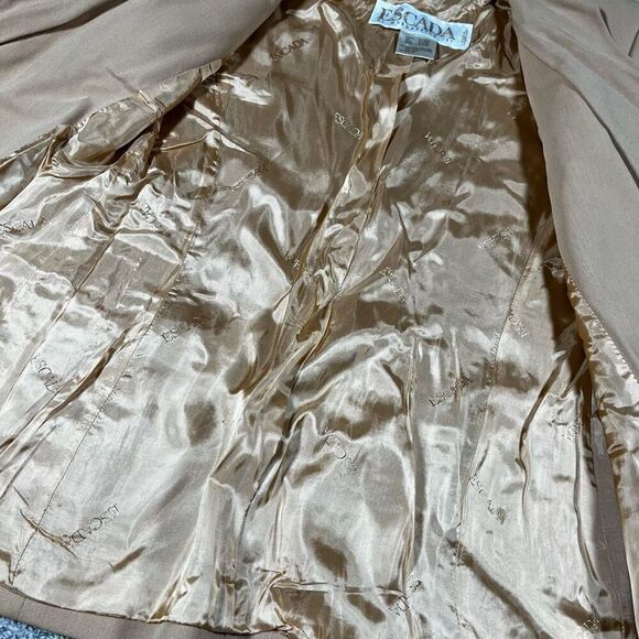 Escada Margaretha Ley Double Breasted Mustard Tan Blazer Suit Jacket - Picture 5 of 9